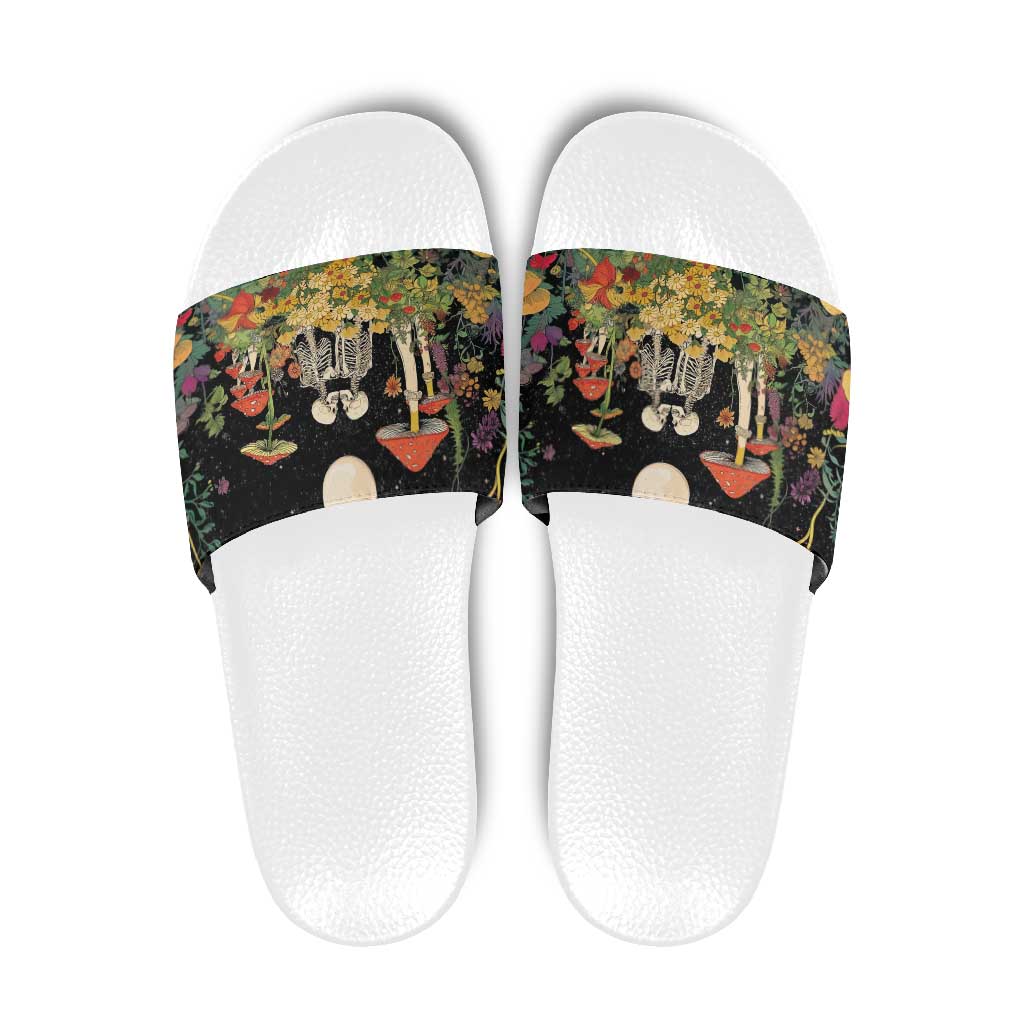 Skeleton Lovers Slide Sandals Hippie Gothic Aesthetic LT05