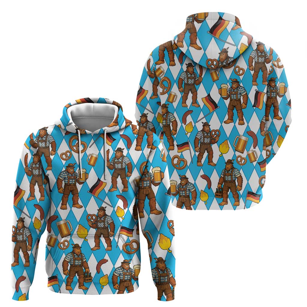 Funny Bigfoot Oktoberfest Hoodie Sasquatch Beer Pretzel Bavarian LT05