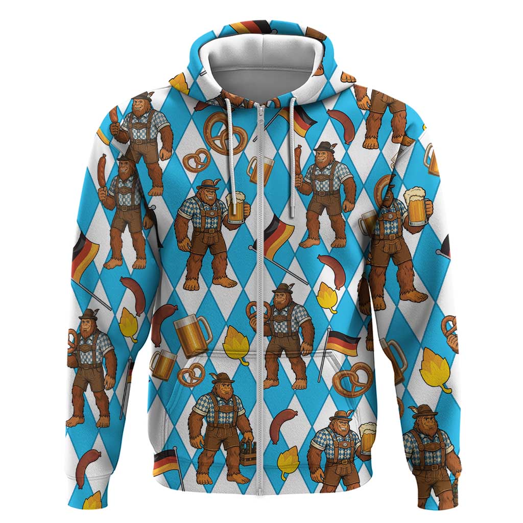 Funny Bigfoot Oktoberfest Hoodie Sasquatch Beer Pretzel Bavarian LT05
