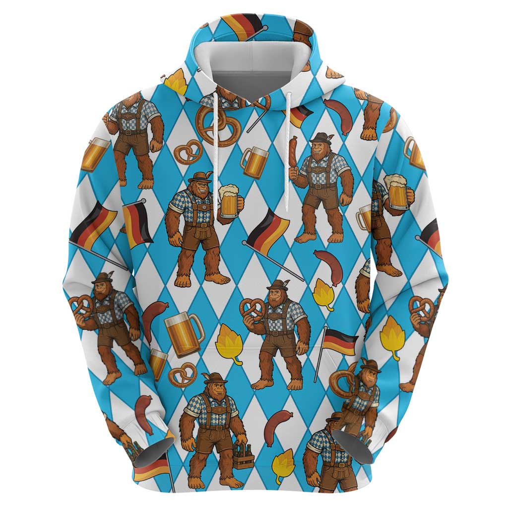 Funny Bigfoot Oktoberfest Hoodie Sasquatch Beer Pretzel Bavarian LT05