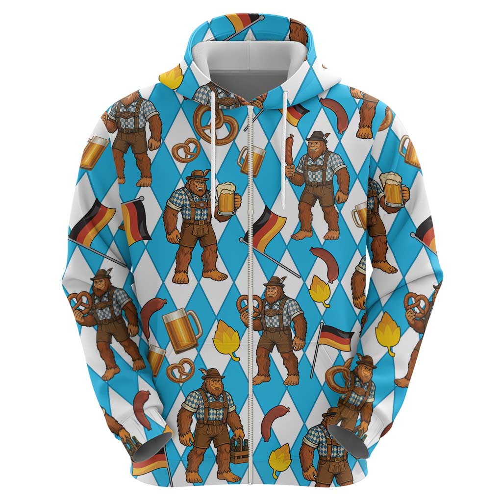 Funny Bigfoot Oktoberfest Hoodie Sasquatch Beer Pretzel Bavarian LT05