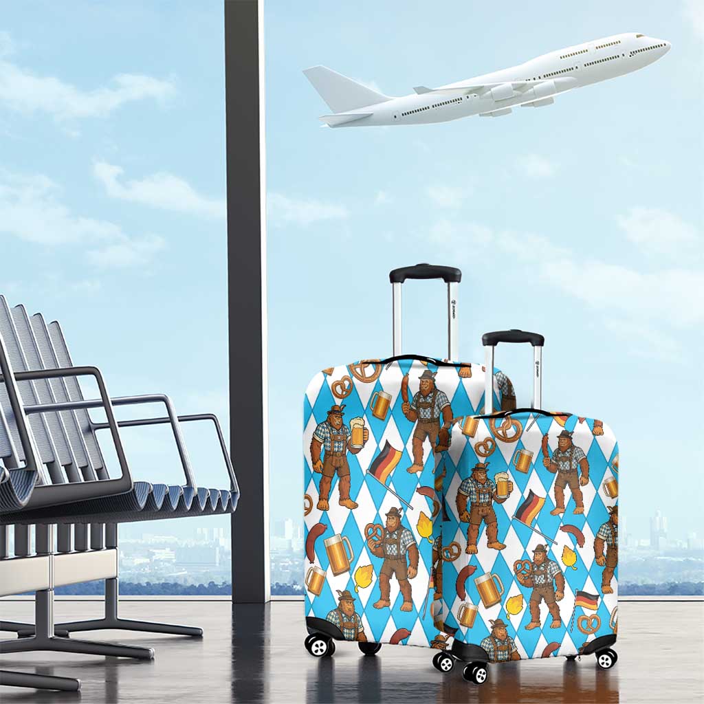 Funny Bigfoot Oktoberfest Luggage Cover Sasquatch Beer Pretzel Bavarian LT05