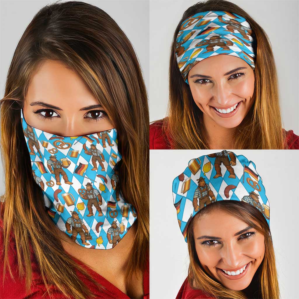 Funny Bigfoot Oktoberfest Neck Gaiter Sasquatch Beer Pretzel Bavarian LT05