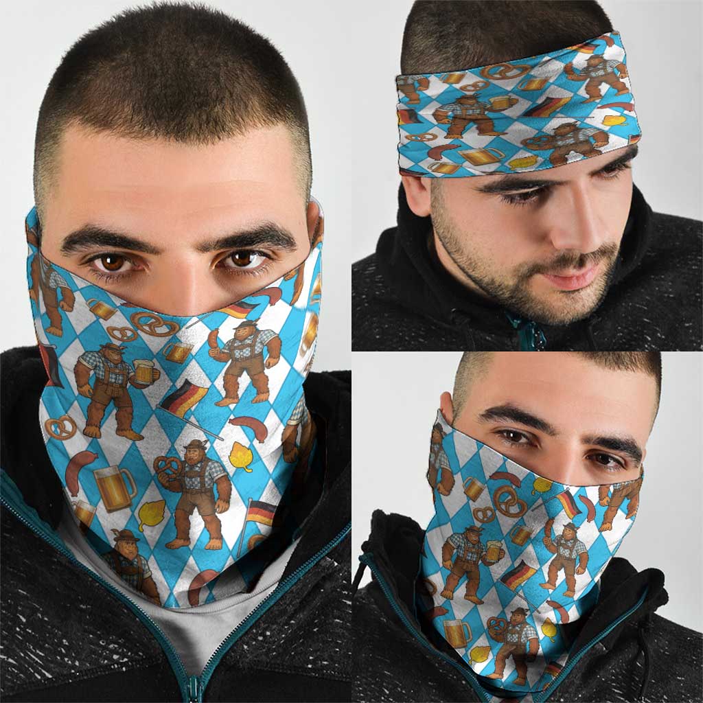 Funny Bigfoot Oktoberfest Neck Gaiter Sasquatch Beer Pretzel Bavarian LT05