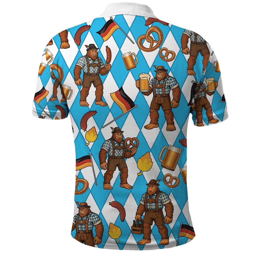 Funny Bigfoot Oktoberfest Polo Shirt Sasquatch Beer Pretzel Bavarian LT05