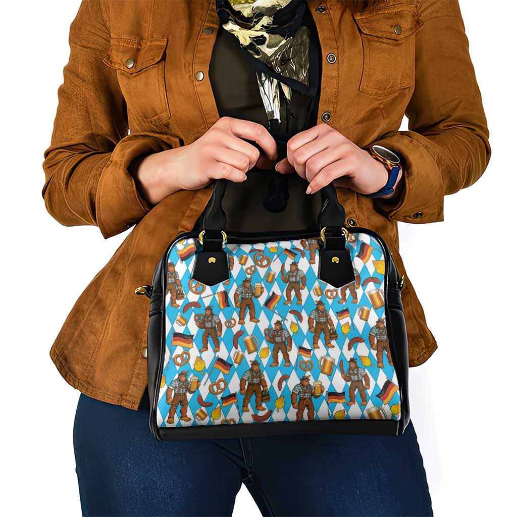 Funny Bigfoot Oktoberfest Shoulder Handbag Sasquatch Beer Pretzel Bavarian LT05