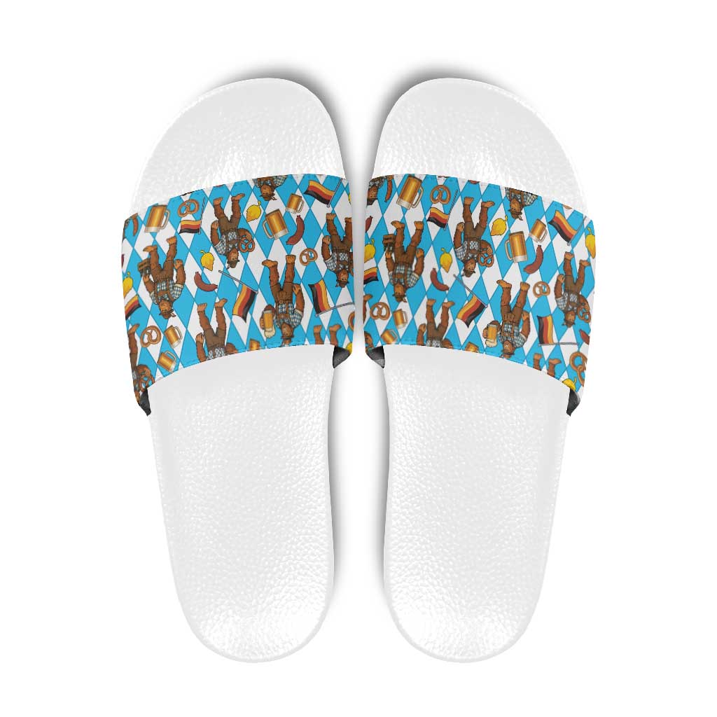 Funny Bigfoot Oktoberfest Slide Sandals Sasquatch Beer Pretzel Bavarian LT05
