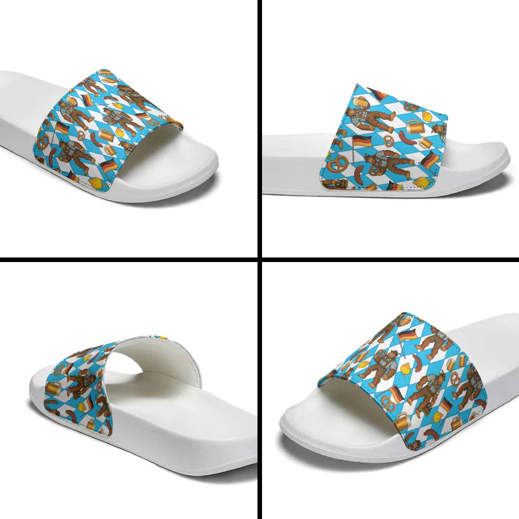 Funny Bigfoot Oktoberfest Slide Sandals Sasquatch Beer Pretzel Bavarian LT05