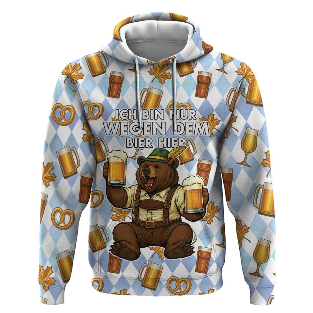 Funny Beer Oktoberfest Hoodie Ich Bin Nur Wegen Dem Bier Hier LT05