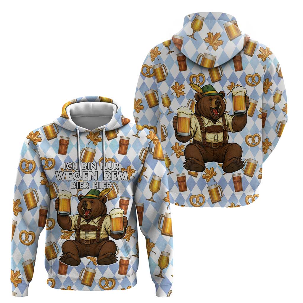 Funny Beer Oktoberfest Hoodie Ich Bin Nur Wegen Dem Bier Hier LT05