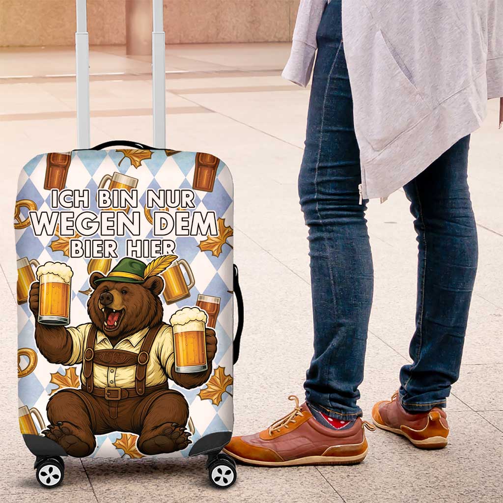 Funny Beer Oktoberfest Luggage Cover Ich Bin Nur Wegen Dem Bier Hier LT05