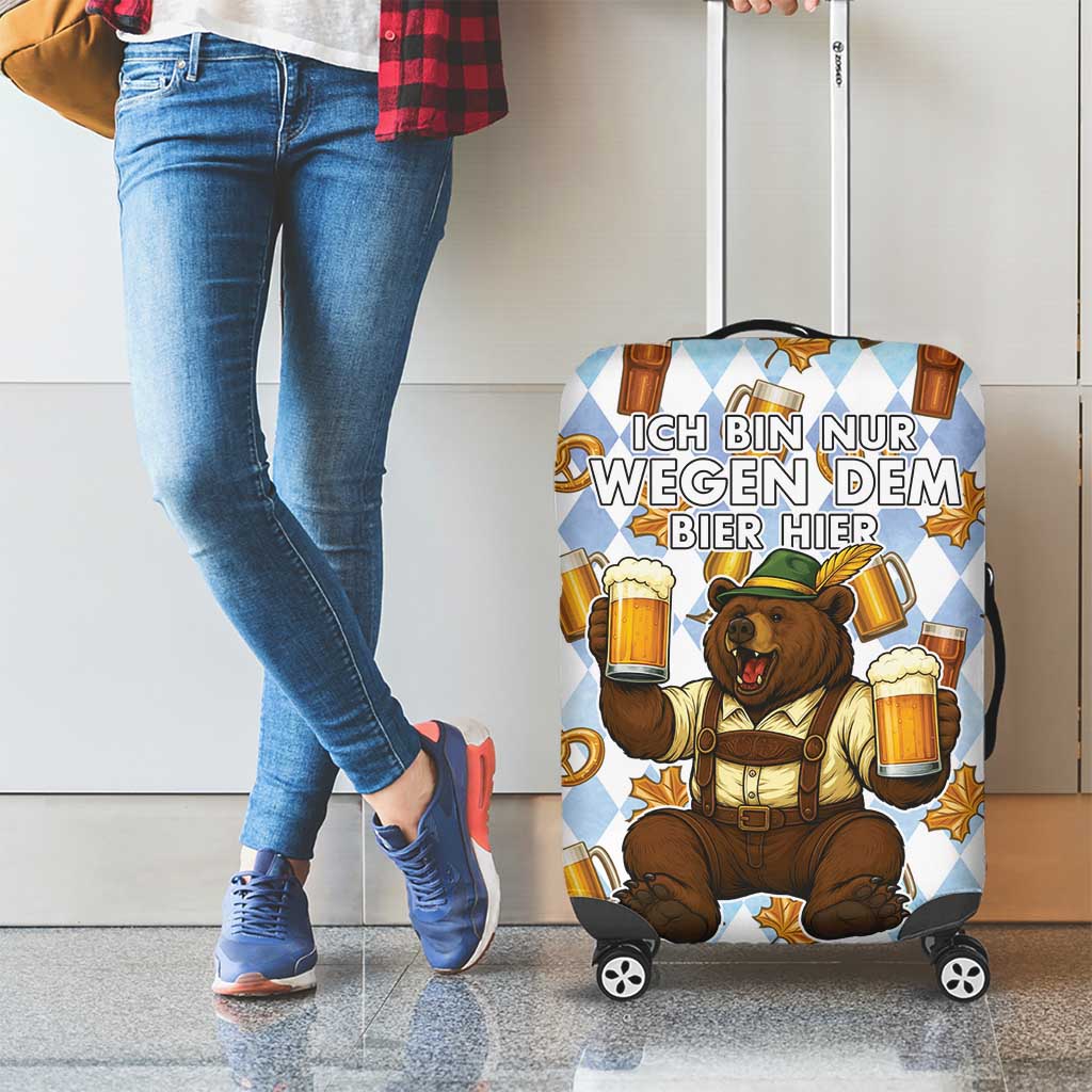 Funny Beer Oktoberfest Luggage Cover Ich Bin Nur Wegen Dem Bier Hier LT05
