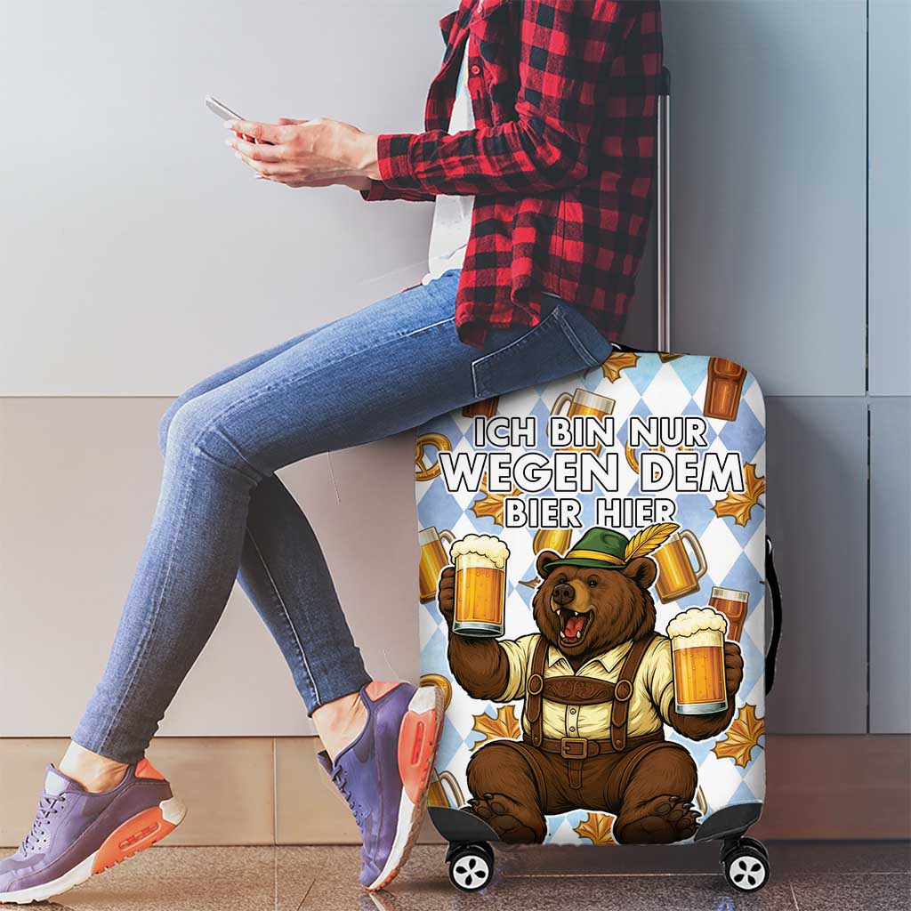 Funny Beer Oktoberfest Luggage Cover Ich Bin Nur Wegen Dem Bier Hier LT05