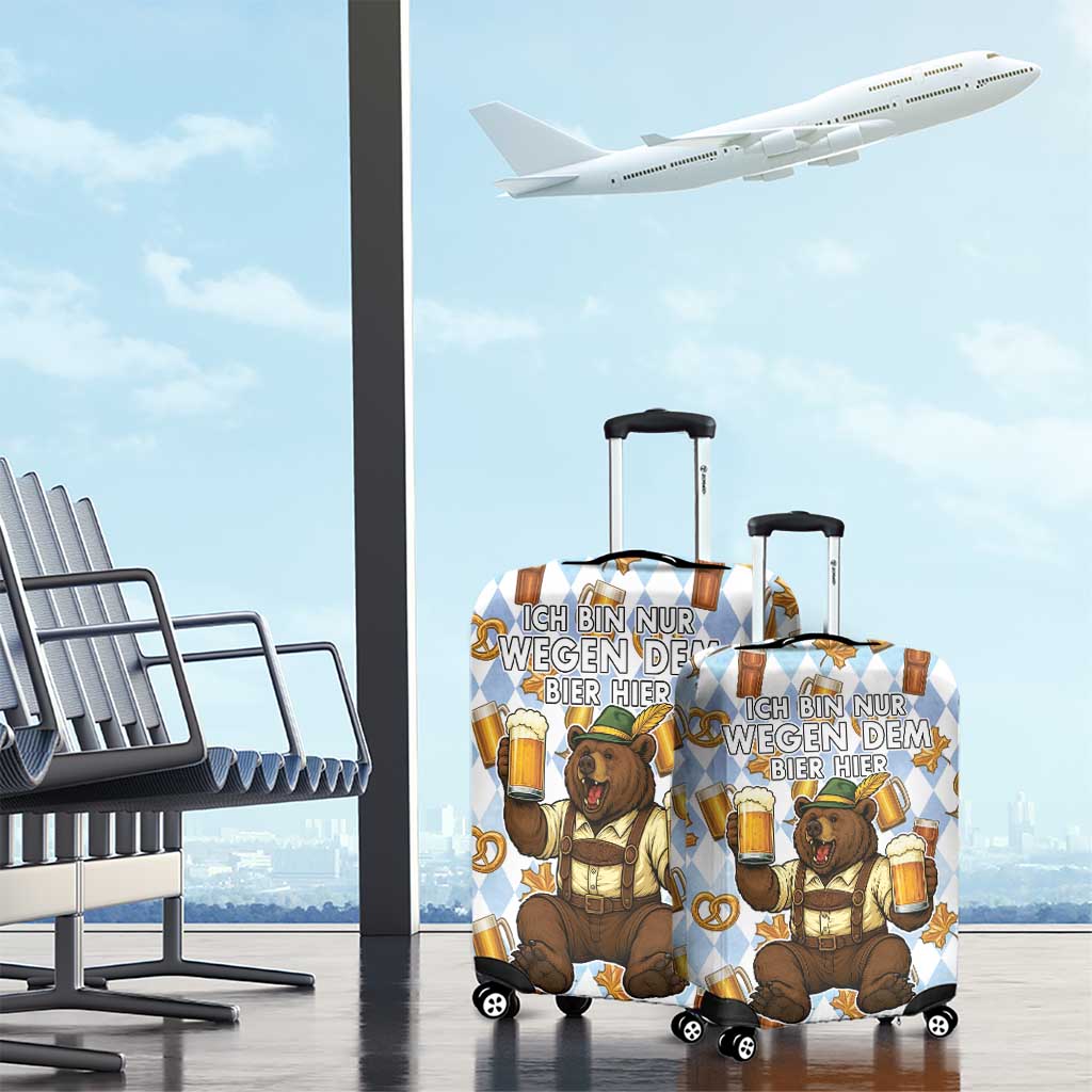 Funny Beer Oktoberfest Luggage Cover Ich Bin Nur Wegen Dem Bier Hier LT05