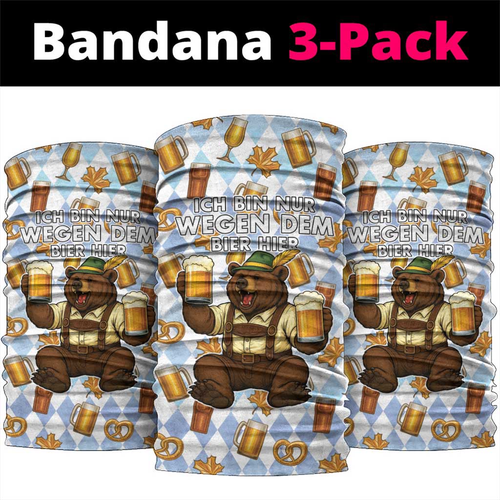 Funny Beer Oktoberfest Neck Gaiter Ich Bin Nur Wegen Dem Bier Hier LT05