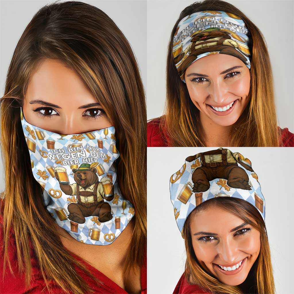 Funny Beer Oktoberfest Neck Gaiter Ich Bin Nur Wegen Dem Bier Hier LT05