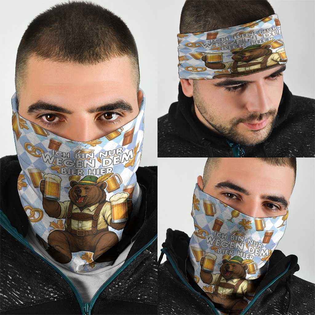 Funny Beer Oktoberfest Neck Gaiter Ich Bin Nur Wegen Dem Bier Hier LT05