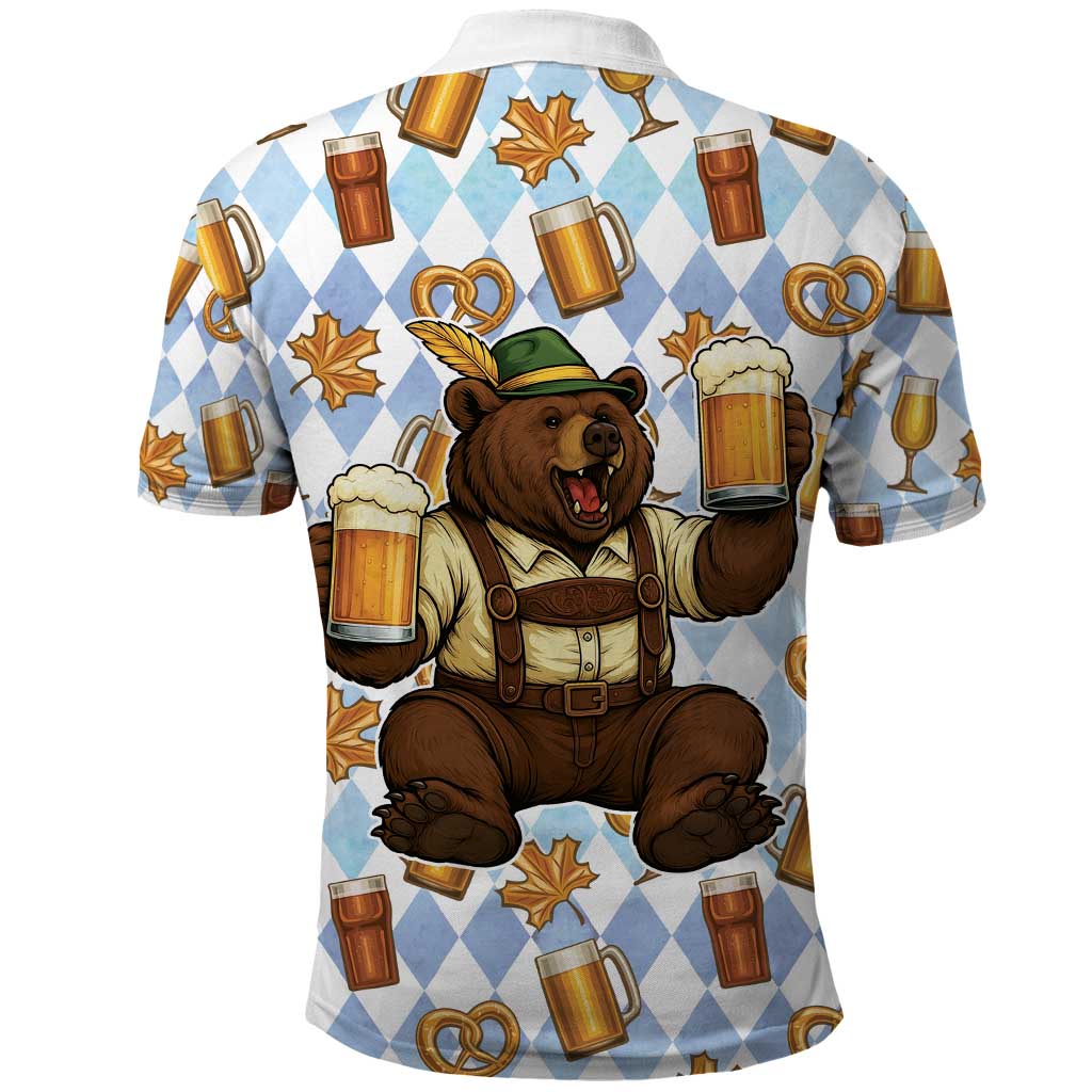 Funny Beer Oktoberfest Polo Shirt Ich Bin Nur Wegen Dem Bier Hier LT05