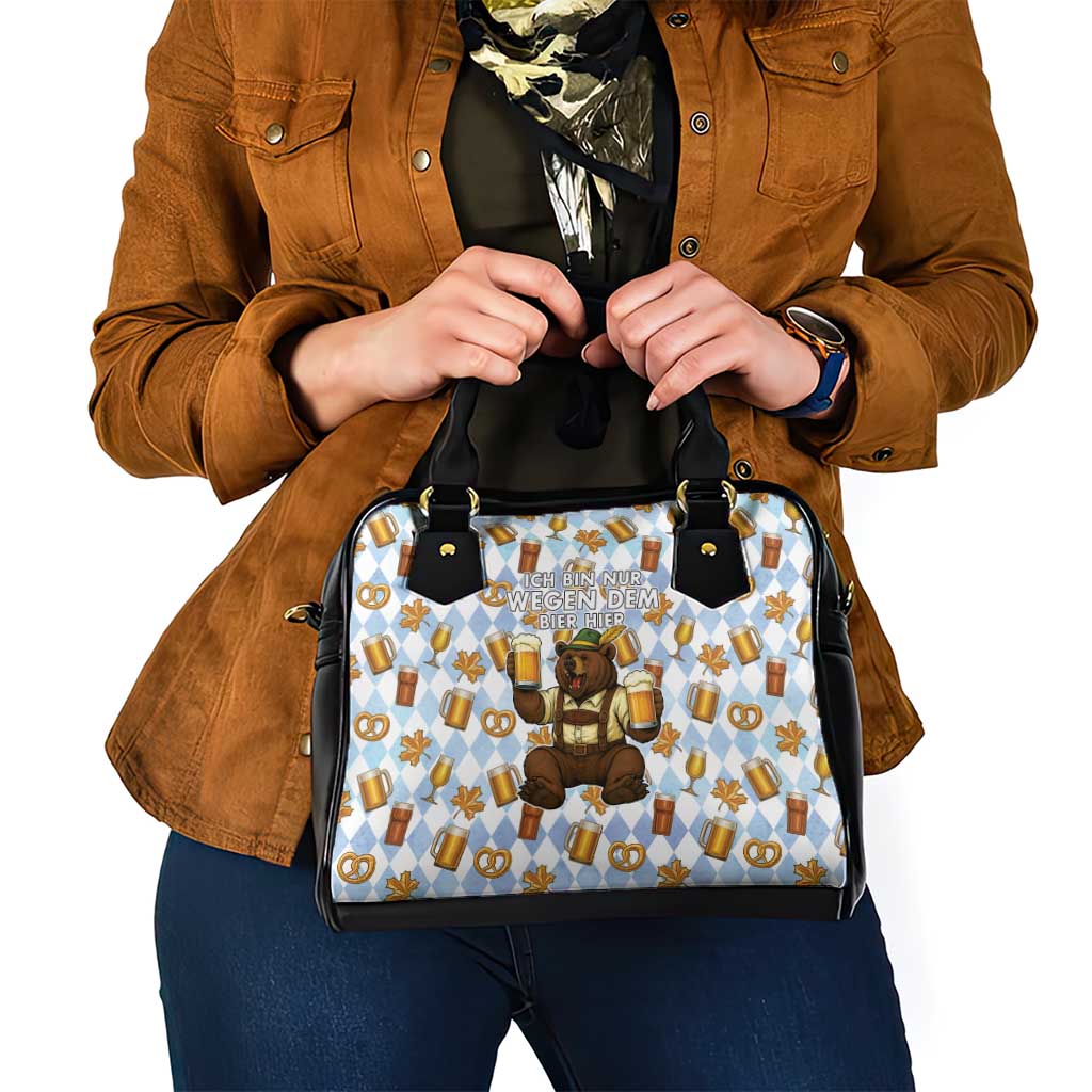 Funny Beer Oktoberfest Shoulder Handbag Ich Bin Nur Wegen Dem Bier Hier LT05