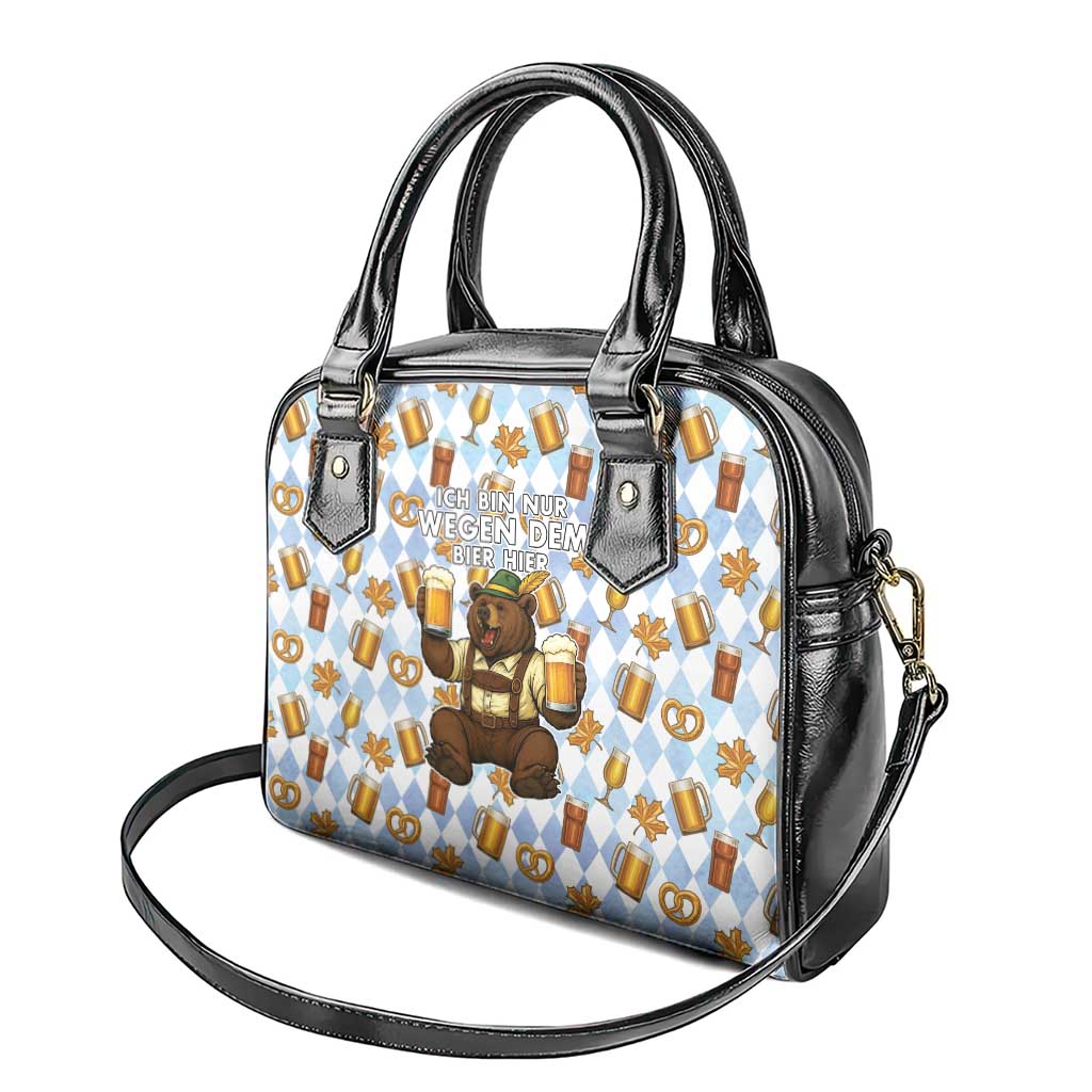 Funny Beer Oktoberfest Shoulder Handbag Ich Bin Nur Wegen Dem Bier Hier LT05