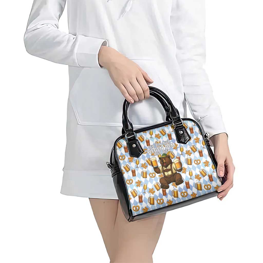 Funny Beer Oktoberfest Shoulder Handbag Ich Bin Nur Wegen Dem Bier Hier LT05