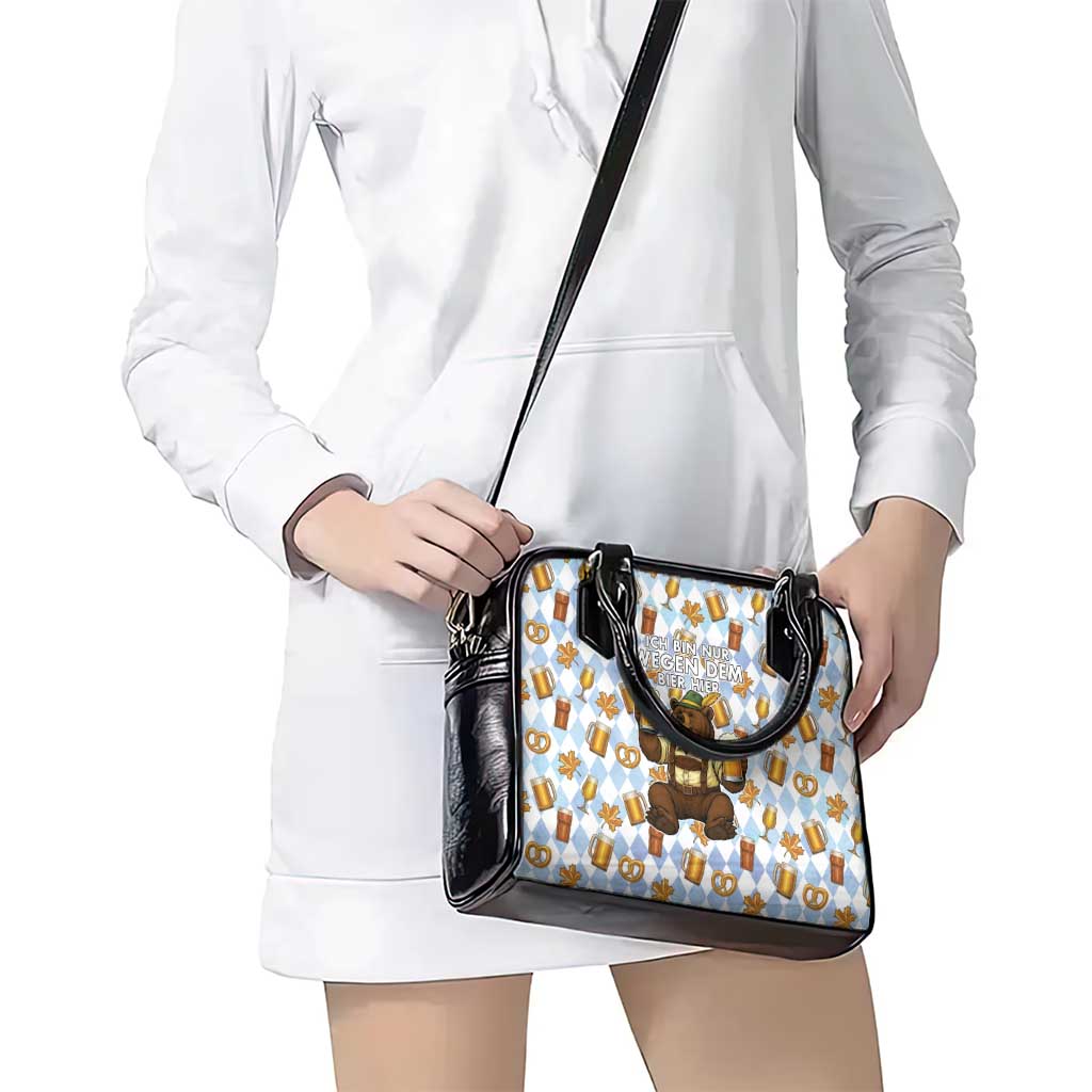 Funny Beer Oktoberfest Shoulder Handbag Ich Bin Nur Wegen Dem Bier Hier LT05