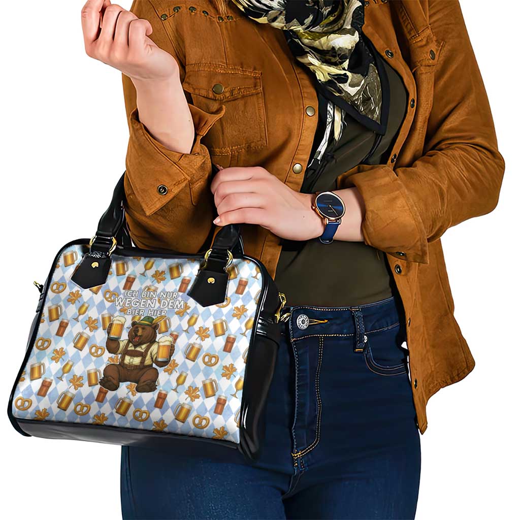 Funny Beer Oktoberfest Shoulder Handbag Ich Bin Nur Wegen Dem Bier Hier LT05