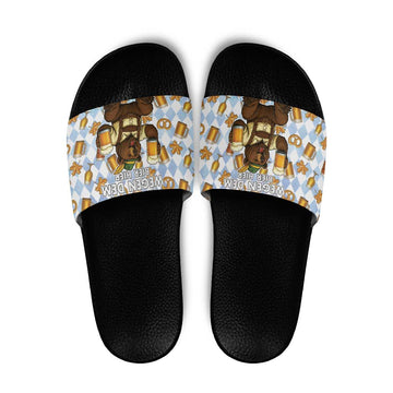 Funny Beer Oktoberfest Slide Sandals Ich Bin Nur Wegen Dem Bier Hier LT05