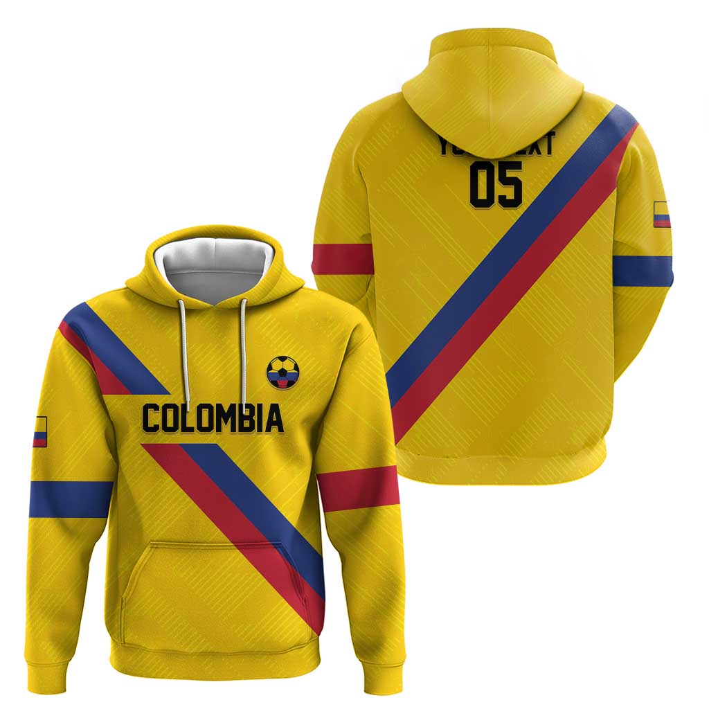 Custom Colombia Football Hoodie Vamos La Tricolor Retro Style LT05