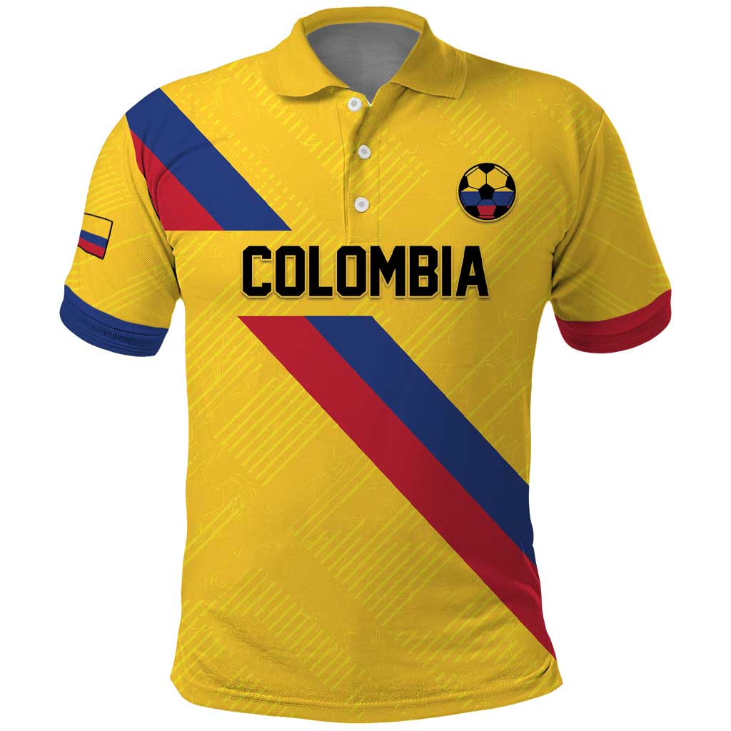 Custom Colombia Football Polo Shirt Vamos La Tricolor Retro Style LT05