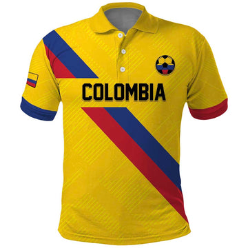 Custom Colombia Football Polo Shirt Vamos La Tricolor Retro Style LT05
