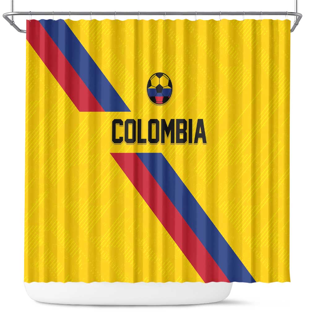 Colombia Football Shower Curtain Vamos La Tricolor Retro Style LT05