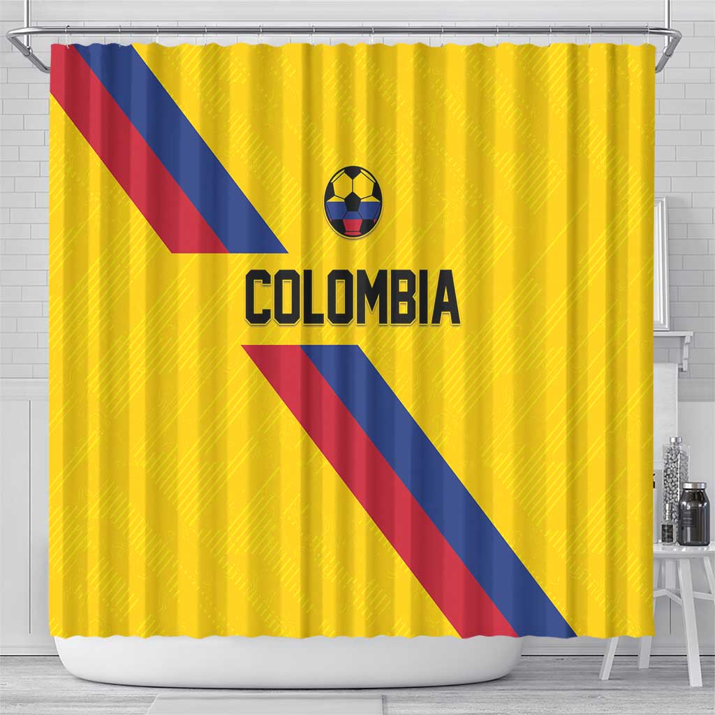 Colombia Football Shower Curtain Vamos La Tricolor Retro Style LT05