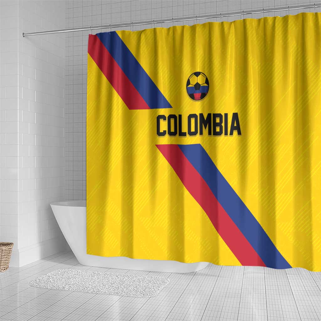 Colombia Football Shower Curtain Vamos La Tricolor Retro Style LT05