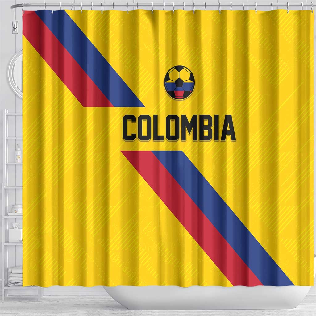 Colombia Football Shower Curtain Vamos La Tricolor Retro Style LT05