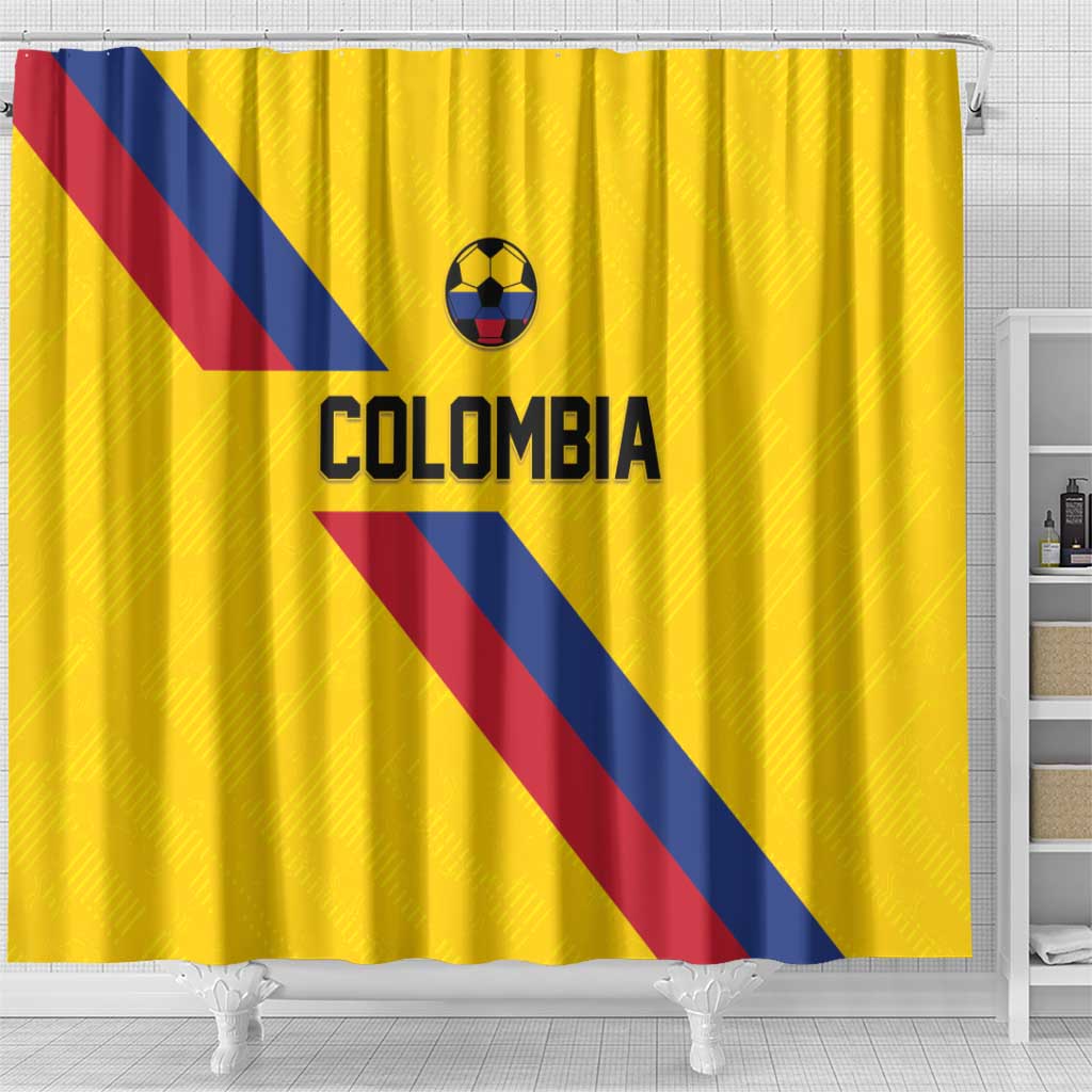 Colombia Football Shower Curtain Vamos La Tricolor Retro Style LT05