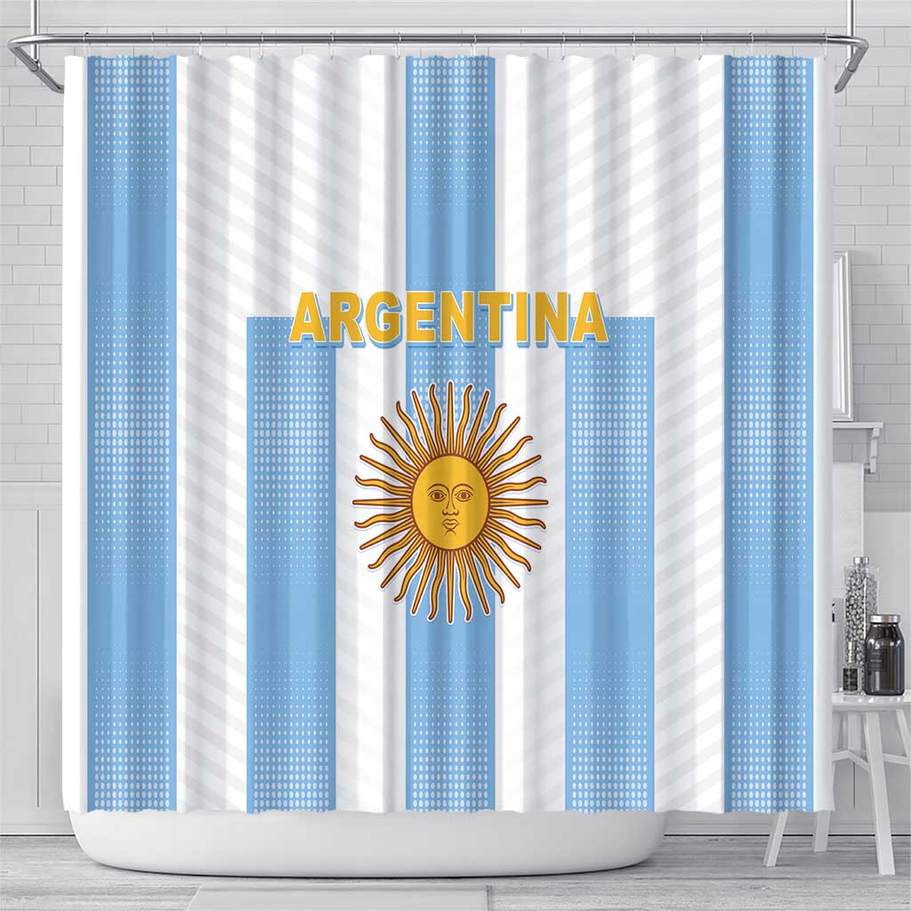 Argentina Football Shower Curtain Albiceleste Unique Style LT05