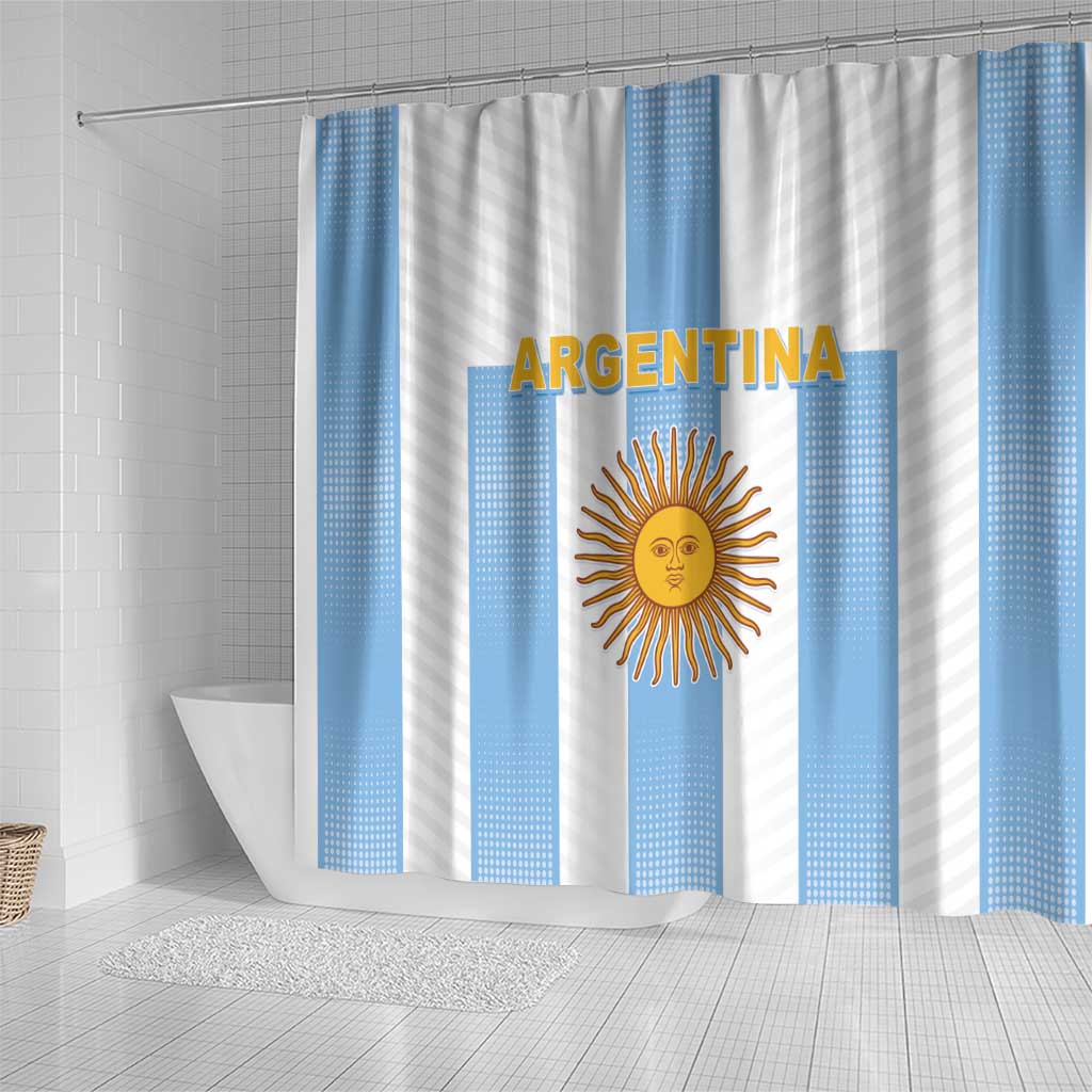 Argentina Football Shower Curtain Albiceleste Unique Style LT05