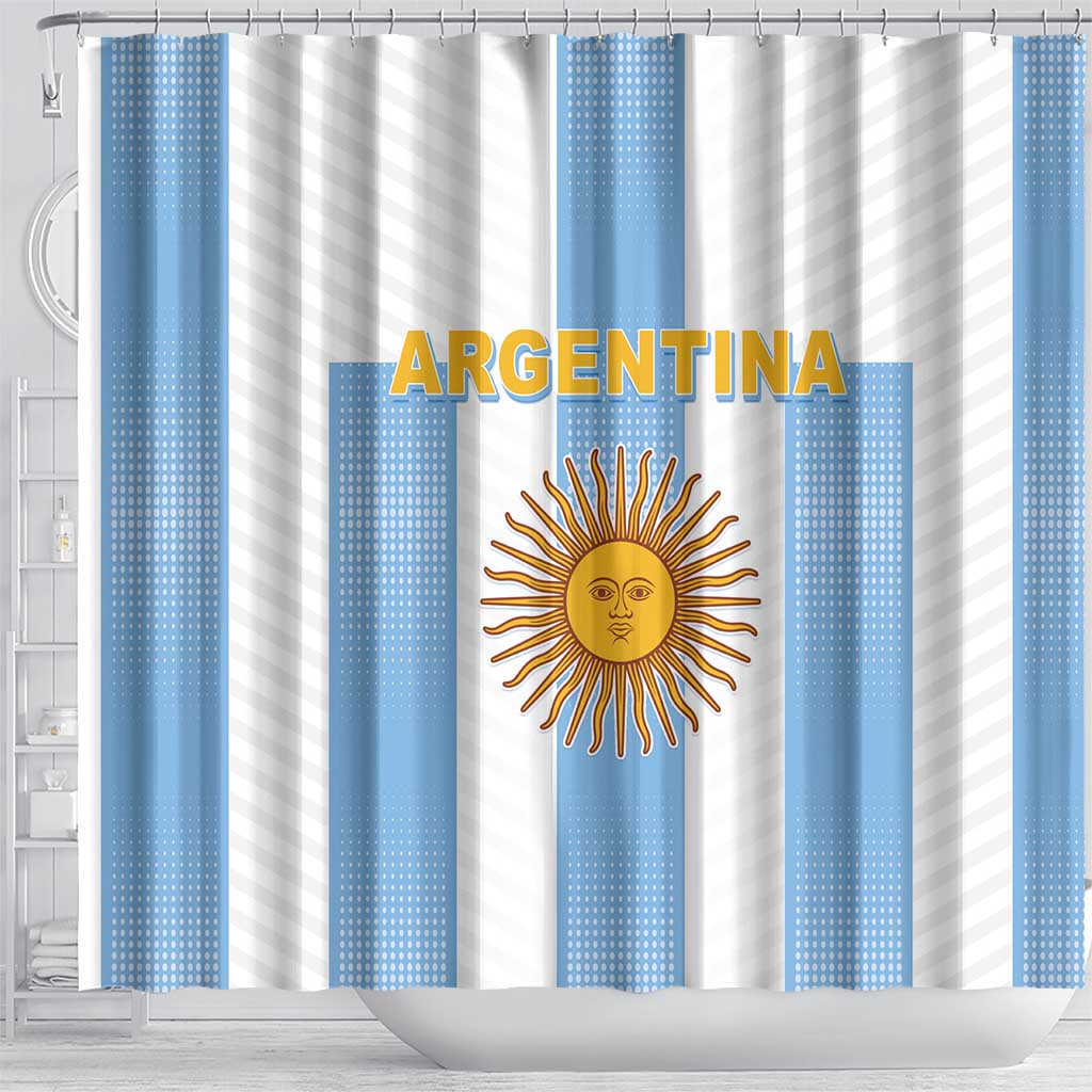 Argentina Football Shower Curtain Albiceleste Unique Style LT05