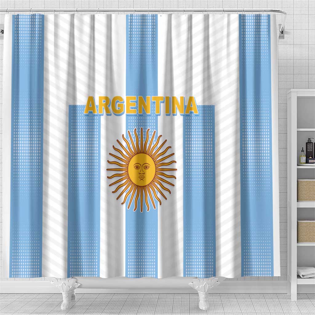 Argentina Football Shower Curtain Albiceleste Unique Style LT05