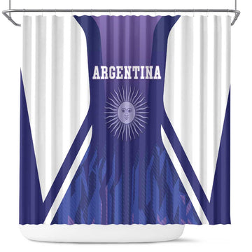 Argentina 2025 Football Shower Curtain Purple Version LT05