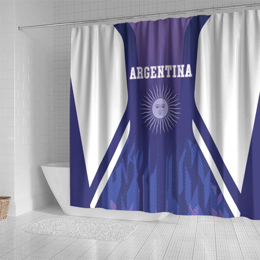 Argentina 2025 Football Shower Curtain Purple Version LT05
