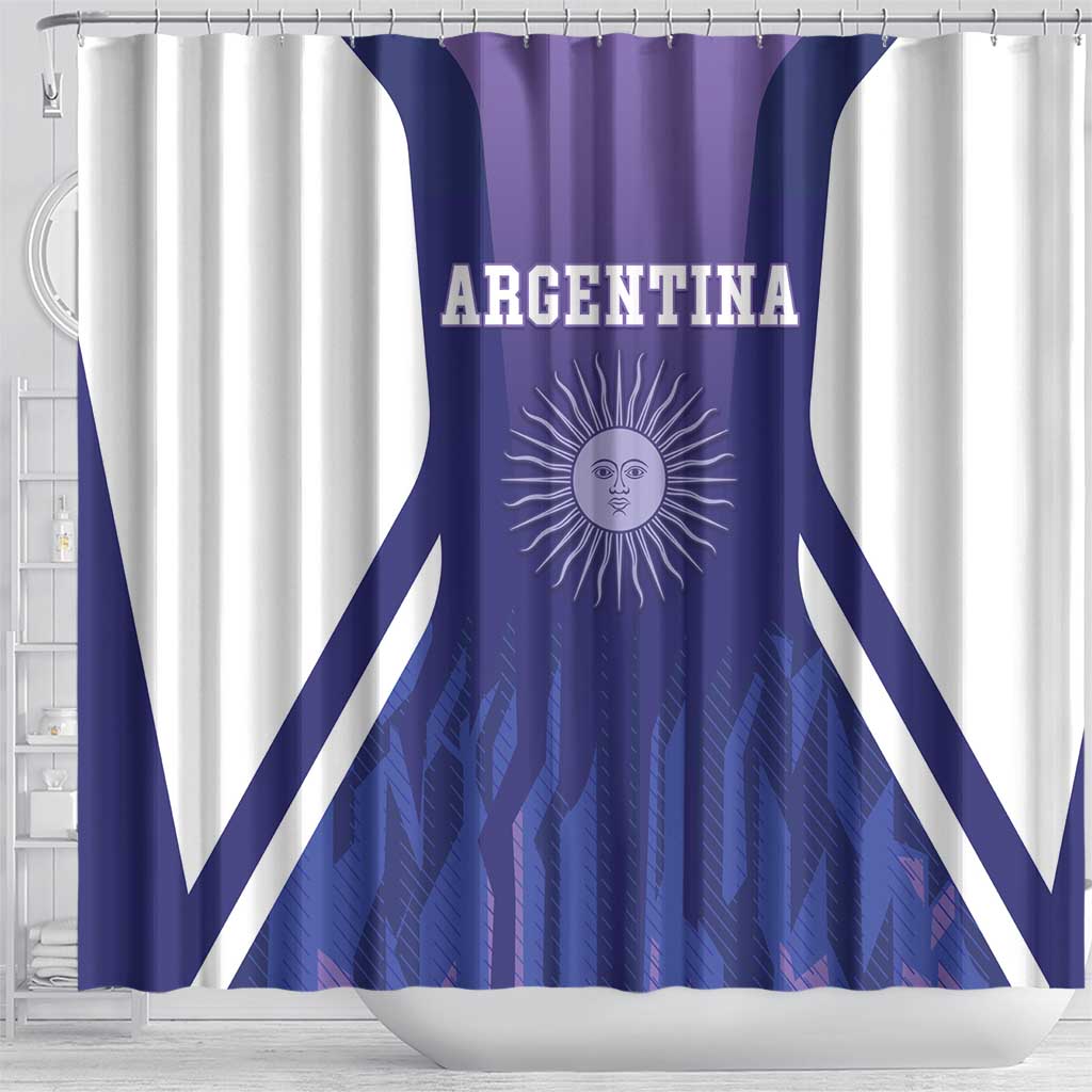 Argentina 2025 Football Shower Curtain Purple Version LT05