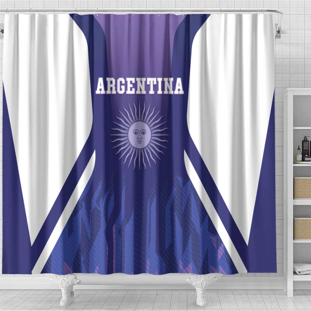 Argentina 2025 Football Shower Curtain Purple Version LT05