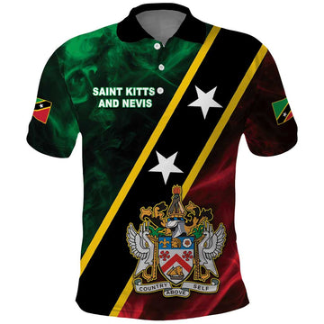 Personalized Saint Kitts and Nevis Polo Shirt Flag Style With Stars LT05