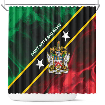 Saint Kitts and Nevis Shower Curtain Flag Style With Stars LT05
