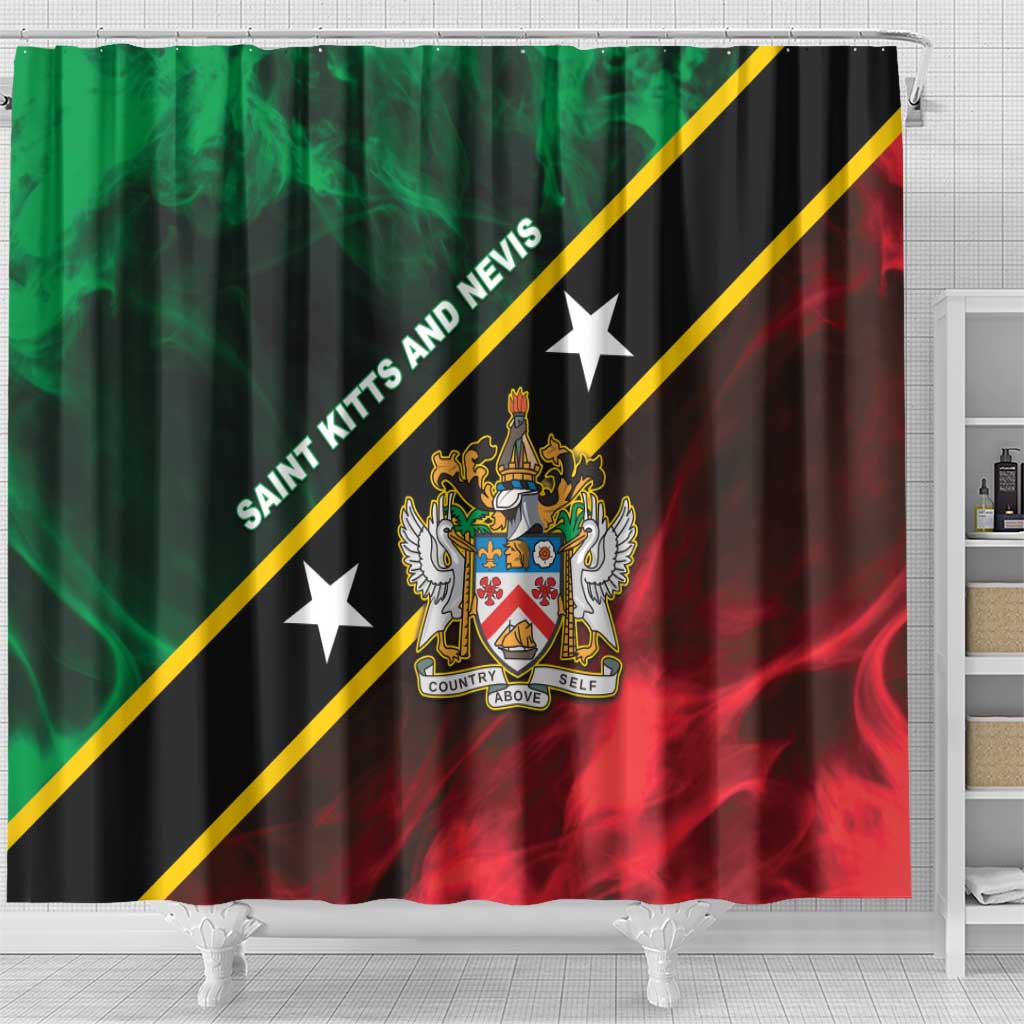 Saint Kitts and Nevis Shower Curtain Flag Style With Stars LT05