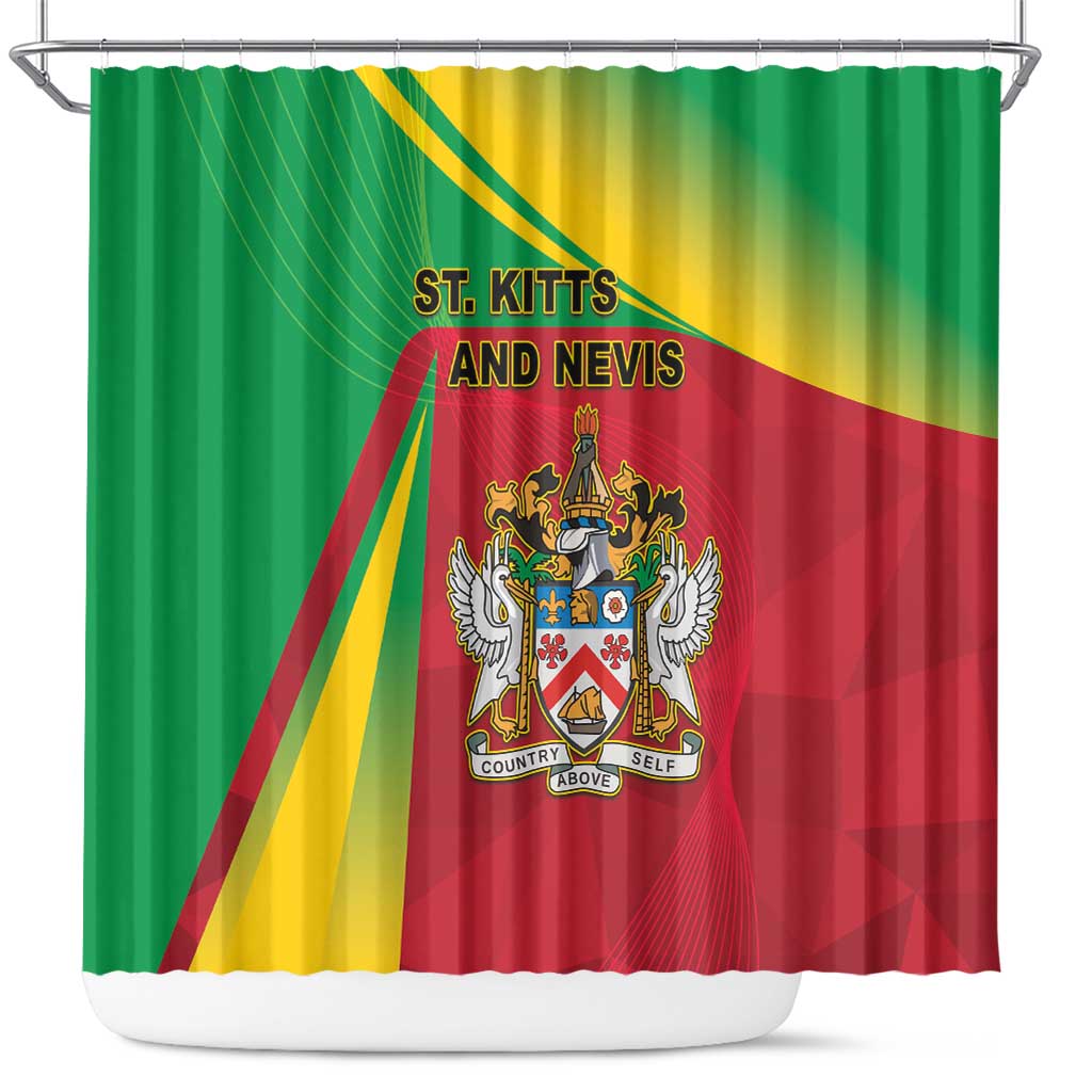 Saint Kitts and Nevis Shower Curtain Coat Of Arms Sporty Style LT05