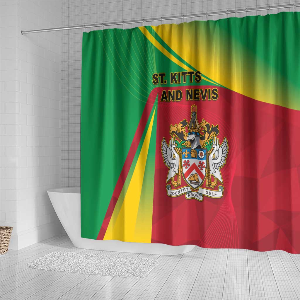 Saint Kitts and Nevis Shower Curtain Coat Of Arms Sporty Style LT05