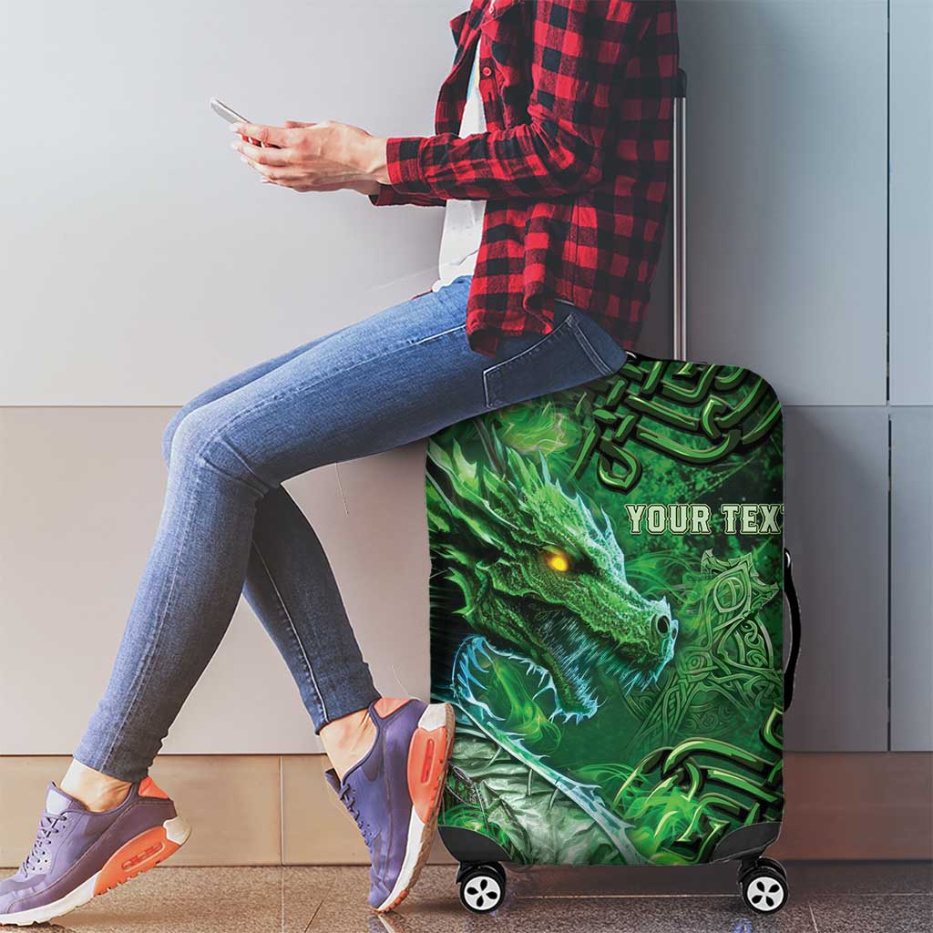 Personalized Ireland Celtic Luggage Cover Irish Roots Dragon Soul LT05